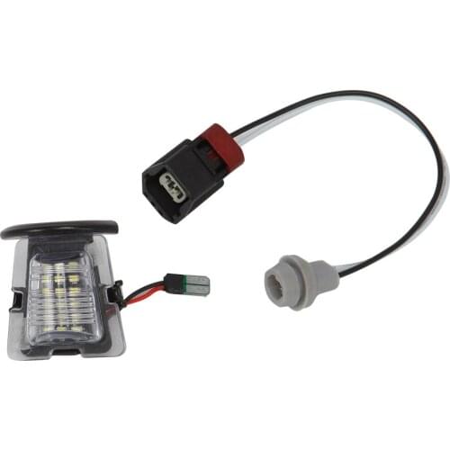 LED License Plate Light Rear Plate Holder Frame Bracket License Tag Lights Replacement for Jeep Wrangler JK 2007-2018