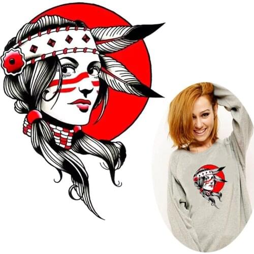 Iron On Transfer For Clothing Beautiful Girl Patches Heat Transfer DIY Cool Beauty Thermal Stickers On Clothes Applique Decor