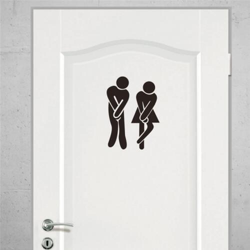 Funny Toilet Sign Wall Stickers Bathroom Decoration Diy Creative Adesivos De Paredes Home Decal Wall Mual Art Posters Removable