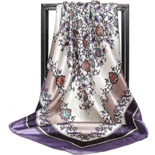 Temperament Womens Scarves Small Floral Print Large Square Scarf 90*90cm Shawls Scarves Female Sex Headscarves