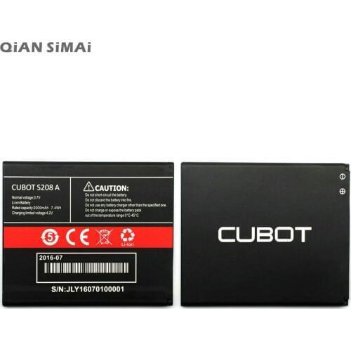 1pcs 100% high quality s208 A 2000mAh Battery For CUBOT S208A Mobile Phone