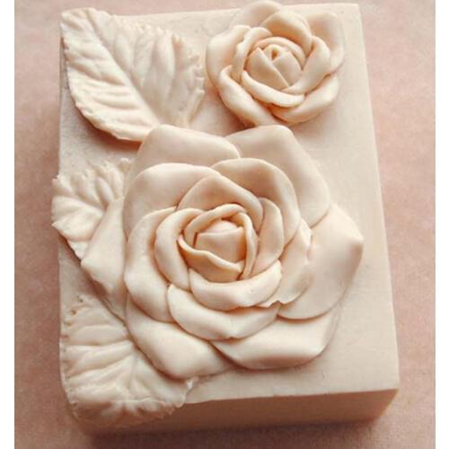 1pcs Two Roses（S442）Silicone Handmade Soap Mold Crafts DIY Mould