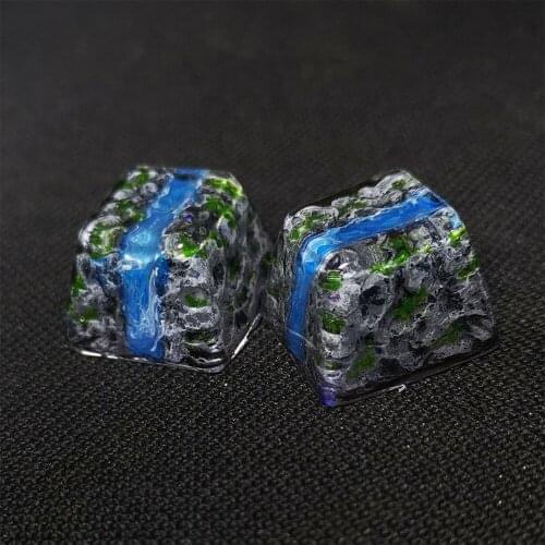 1pc Handmade resin key cap personalized mountain stream keycap For Mechanical Keyboard with MX switches