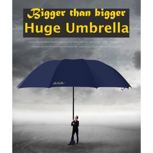 10 bone Oversized Folding Rain Sun Dual-use Three-folded Umbrella Outdoor Man Women Sunscreen 2~3 People umbrella Diameter 135cm
