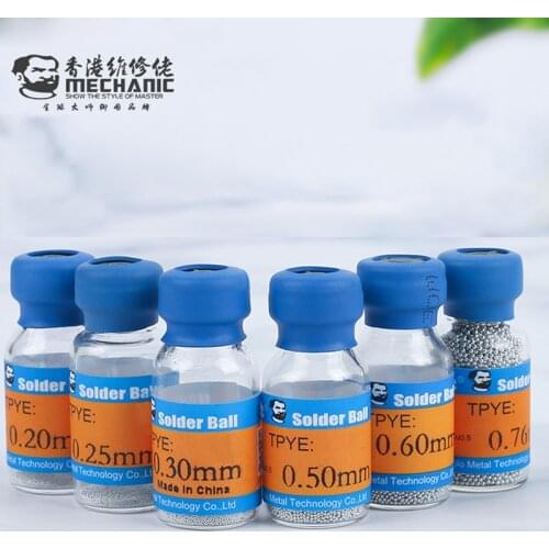 11Pcs MECHANIC BGA Balls 0.2/0.25/0.3/0.35/0.4/0.45/0.5/0.55/0.6/0.65/0.76mm Leaded Solder Balls For BGA Reballing Kit