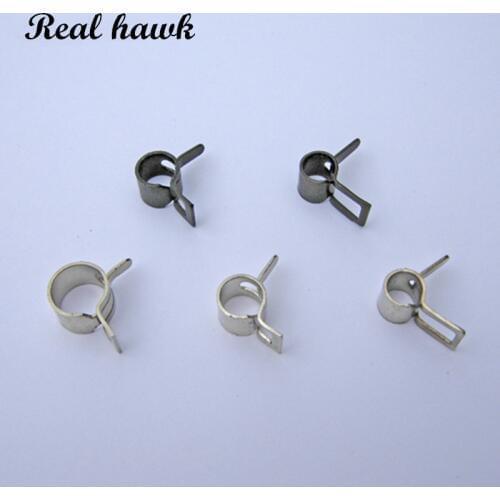20pcs D3.5-9mm Metal Oil Pipe Clamps Oil Tube Clip Fastener Spare Parts for RC Fixed-wing Aircraft Car/Boat Airplane Model