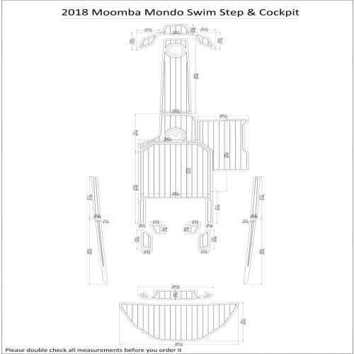 2018 Moomba Mondo Swim Step & Cockpit Pad Boat EVA Teak Decking 1/4" 6mm