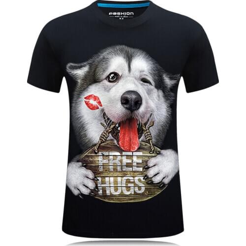 2021 New Graphic T-shirts short Sleeve Men Clothes Hip Hop Cotton Tops Summer Fashion 3D Printing Dog T-shirt dropshipping tees