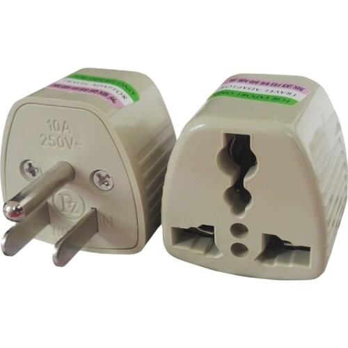 3PCS International EU UK AU To US AC Power Travel Adapter Network Filter Plug Universal Adapter Converter 10A 250V
