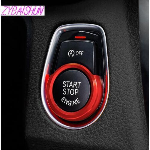 3 kinds of car colors Engine Start Stop ring Keyless Drive Systems Button decoration for BMW cars in stowage Caps 4 3 2 1 series