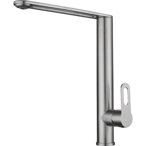 304 Stainless Steel Kitchen Faucet Single Lever Sink Tap 360 Degree Swivel Cold and Hot Mixer Water Tap Deck Mounted