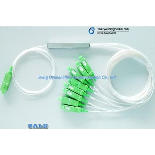 5pcs 1x8 Ports SC/APC SM Mini PLC Splitter,FTTH accessories For GPON OLT with connectors