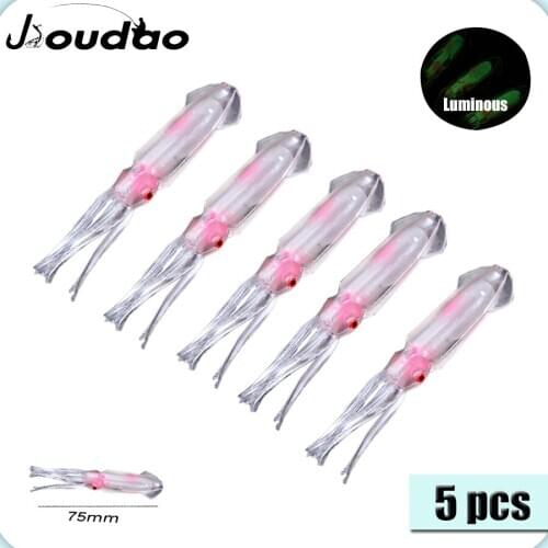 5pcs/lot Fishing Squid Lures 75mm Soft Lure Fishing Jigging Lure Spinnerbait Sea Fishing Squid Jigs Artificial Bait
