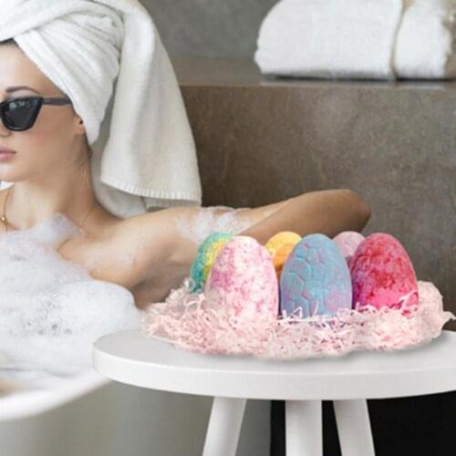 6Pcs/Set Bath Bomb Bath Salts Dinosaur Egg Shape Aromatic Gently Clean Plant Extract Bubble Soap Home Children Bath Ball for Kid
