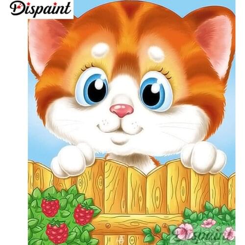 Dispaint Full Square/Round Drill 5D DIY Diamond Painting "Cartoon Cat" Embroidery Cross Stitch 3D Home Decor A12261