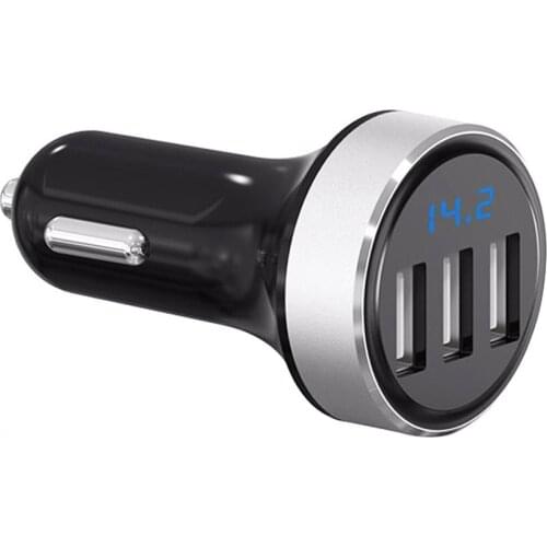 3 Ports USB Car Charger 3.1A Fast Speed Real-time Current Display Universal Vehicle Car Charge Adapter For Mobile Phone MP3