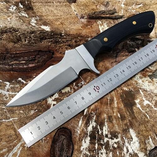 Free shipping Handmade 7CR17MOV steel Hunting Knife Camping Survival Knife Fixed Blade Tactical Knife wood handle