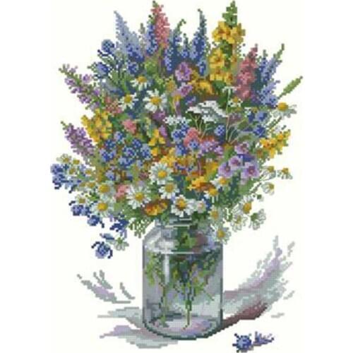 Thistle bouquet patterns Counted Cross Stitch 11CT 14CT 18CT DIY Chinese Cross Stitch Kits Embroidery Needlework Sets