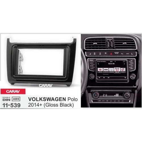 CARAV 11-539 Top Quality Radio Fascia for VOLKSWAGEN Polo 2014+ (Piano Black) Stereo Fascia Dash CD Trim Installation Kit