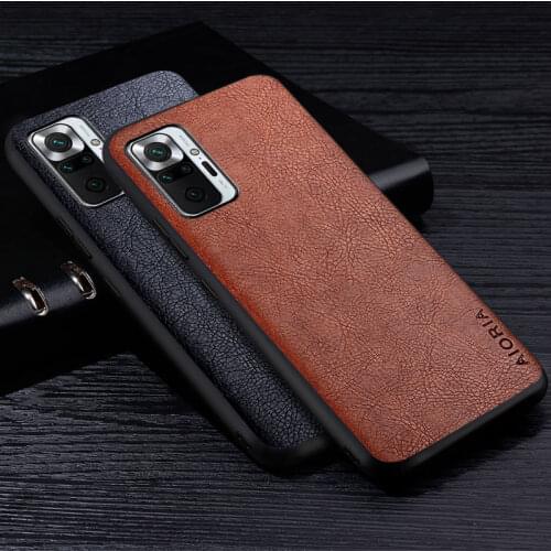 Case For Xiaomi Redmi Note 10 Pro 10S 4G 5G Premium Retro Litchi Leather Back Cover for redmi note 10 pro business style case