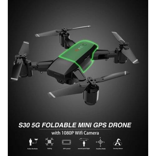 S30 5G RC Drone with 1080P Camera Foldable Mini Quadrocopter 4CH 6-Axis Wifi FPV Drone Built-in GPS Smart Follow Me