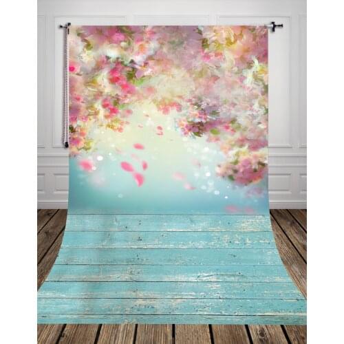 Petal Peach Blossom Printed Baby Photo Backdrops Art Fabric Newborn Wood Backdrops For Studio Photography Background D-9923