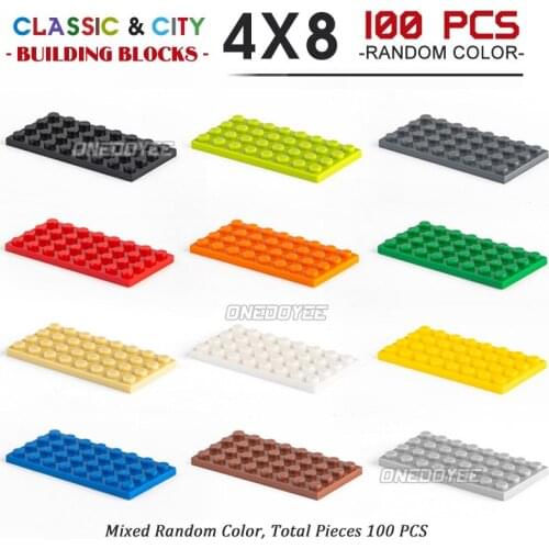 4X8 Children Classic City Building Blocks DIY Colorful Bulk Bricks Model Figures For Boys Girls Kids Educational Toys 100-200PCS