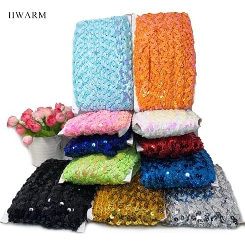 25yard Environmental Protection Wave Sequin Lace Fabric Ribbon Strip Bead Clothing Dress Accessories Diy Performance Sewing Trim