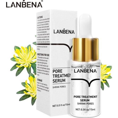 LANBENA Pore Shrink Serum Face Pores Treatment Essence Hyaluronic Acid Moisturizing Dryness Repair Bioaqua Facial Skin Care 15ML
