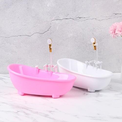 1:6 Scale Miniatures Electric Bathtub Dollhouse Furniture Mini Bathroom Toys Doll Accessories Funny Playing House Spraying Water