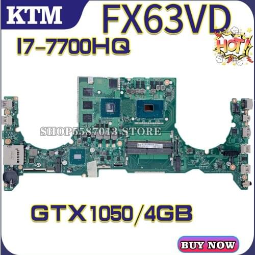 KEFU Motherboards GL503V Laptop motherboard for ASUS FX63V GL503VD GL503VE FX503VD FX503VM original mainboard i7-7700H GTX1050