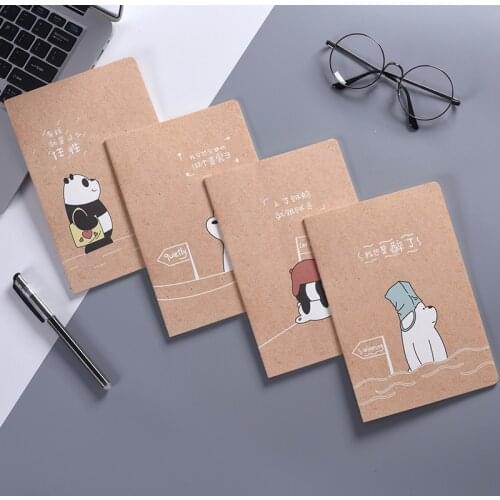 Cartoon Cute Notebook Retro Handbook Creative Student Notepad Kraftpaper Exercise Book Set
