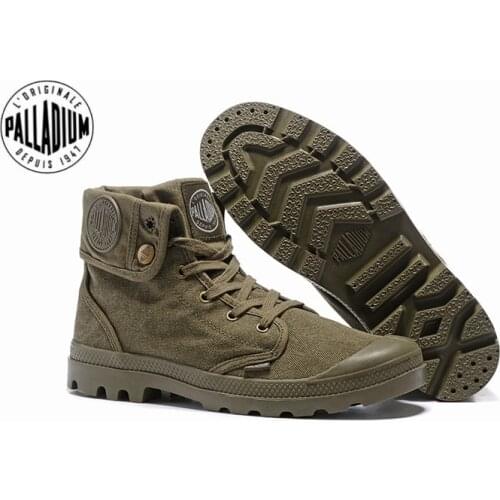 PALLADIUM Pallabrouse Army green Sneakers Turn help Men Military Ankle Boots Canvas Casual Shoes Men Walking Shoes Eur39-45