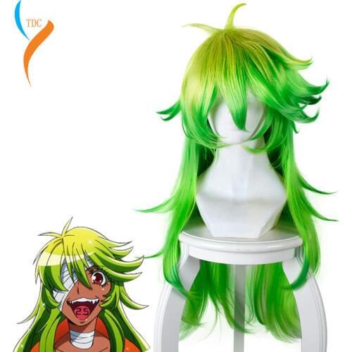 The NUMBERS Niko cosplay wig Niko green long straight hair costumes No. 25 yellow gradient green anti-warp cosplay long hair