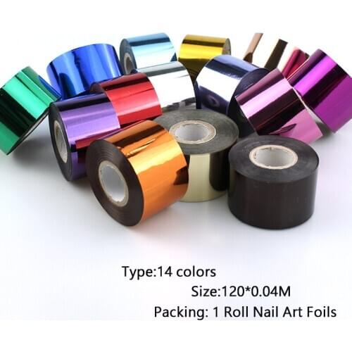 1 Roll Nail Foil Stickers 120x0.04m Holographic Starry Paper Transfer Nail Art Polish Wraps Decals DIY Design Nails Decorations