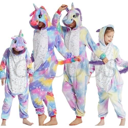 Boys Girls Sleepwear Onesies Hooded Animal Unicorn Cartoon Kids Pajamas For Teenage Party Costumes Panda Cute Sleeper Blanket