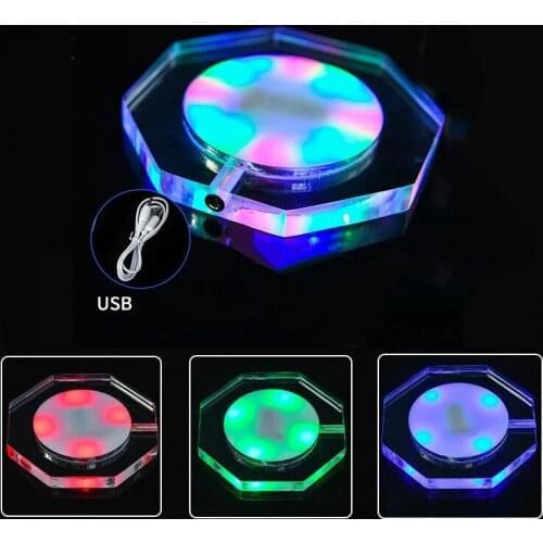 Hookah Base Led Coaster Acrylic Shisha Drink Coasters Usb Charging Bar Beer Beverage Coaster F/Club Wedding Bar Party Decoration