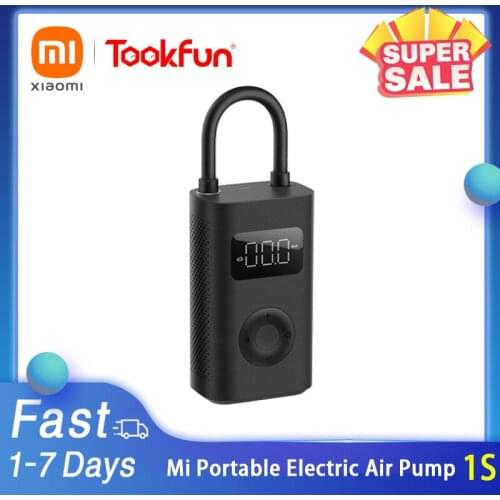 Xiaomi Portable Electric Air Pump 1S 150psi Pressure Detection For Bicycles Motorcycles Scooters Flashlight Inflatable Treasure