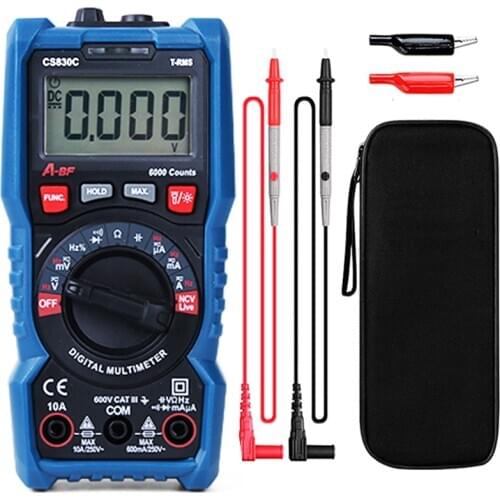 A-BF Portable Multimeter High Precision Intelligent Small Voltage Meter Manual Range Auto Range Multimeter Backlight