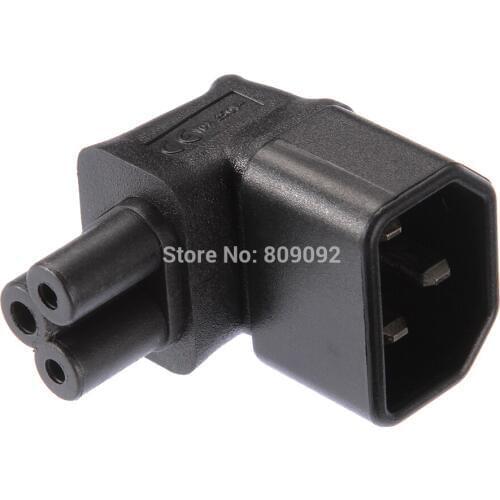 Right Angle 90 Degree IEC 320 C14 Male Plug to C5 Female Power Adapter Converter FOR Laptop Printer Power