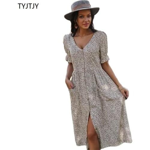 Летние платья на пуговицах TYJTJY China At AliExpress