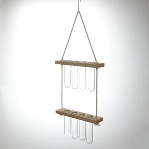 Hanging Plant Pot Hydroponics Glass Vase Indoor Garden Test Tube Flower Pots Hanging Planter Home Office Wall Decor