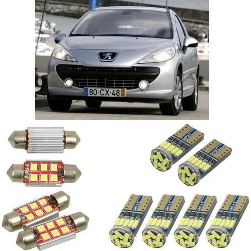 Interior led Car lights For peugeot 207 van hatchback wa wc car accessories boot light License Plate Light 10pc