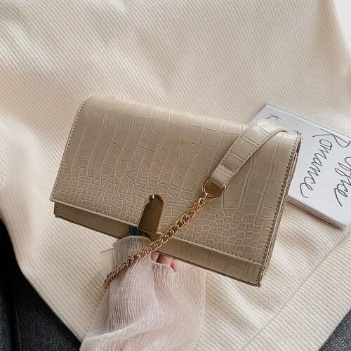 Stone Pattern Crossbody Bags Womens 2020 New Fashion Quality Designer Chain Messenger Bag Female Small PU Leather Handbag Purses