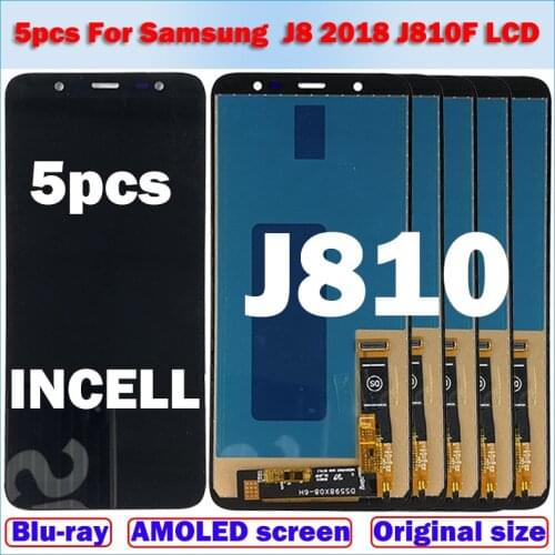 5PCS INCELL For Samsung Galaxy J8 2018 J810F Touch Screen Digitizer LCD Display For Samsung Galaxy J8 2018 J810
