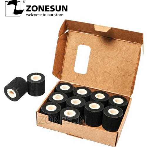 ZONESUN Energy Saving Black Hot Printing Ink Roll for MY380F Auto Continuous Printing Machine Hot Ink Roll Black Hot Print Roll
