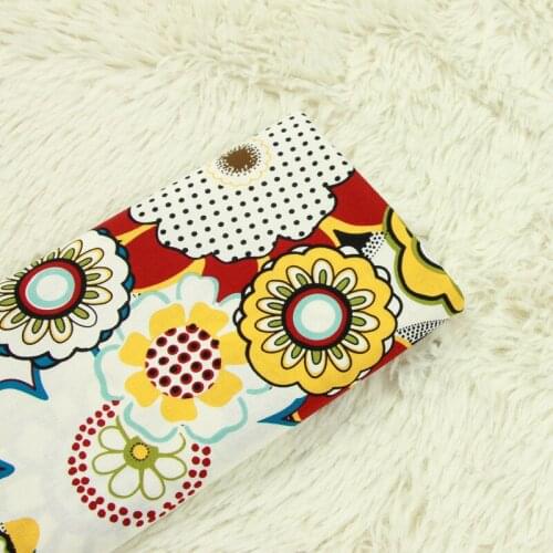 110CM Cartoon Flowers Print 100% Cotton Fabric for Kids Clothes Sewing Quilting Fabric Needlework Material DIY Handmade Crafts