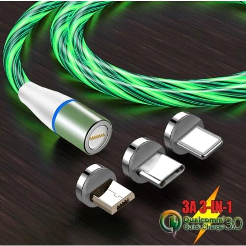 18W Magnetic Charging Wire QC 3.0 Magnet USB Cable Micro USB Cord Type C Data Line USB-C Phone Cables for Samsung Xiaomi Huawei