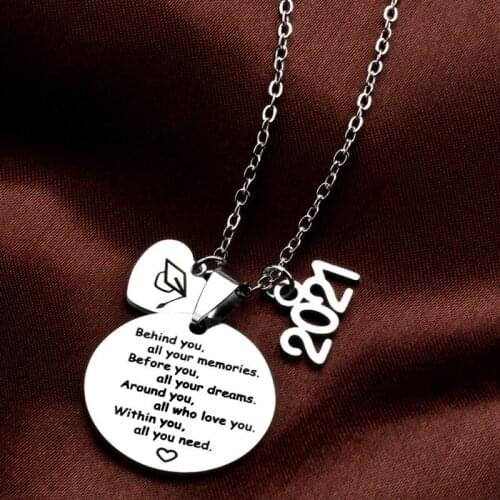 2021 Graduation Season Stainless Steel Necklace Graduation Season Gift Making of Graduation Court Academician Hat Unisex