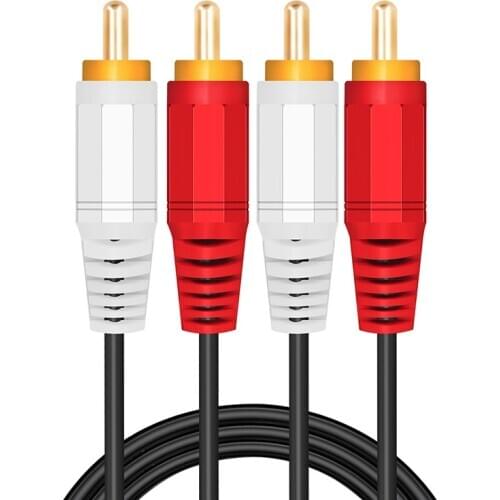 2RCA to 2RCA RCA Cable Superior Audio Cable Gold Plated 3.5mm Jack Plug Male to 2RCA R/L Aux Cable For TV DVD